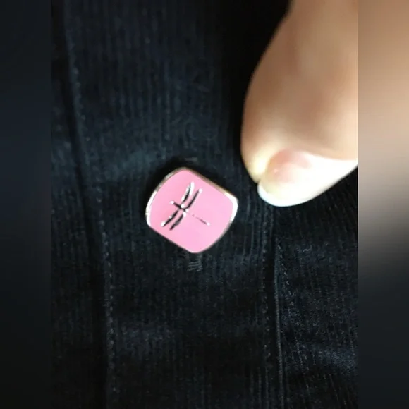 Vintage EUC Andrea Baker black corduroy button down top/jacket with plaid accent - Picture 4 of 12